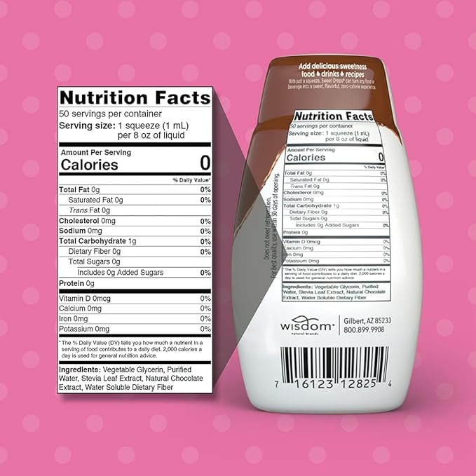 1 Stevia Sweetener Drops, Chocolate Flavor, 1.7 Ounce Bottle