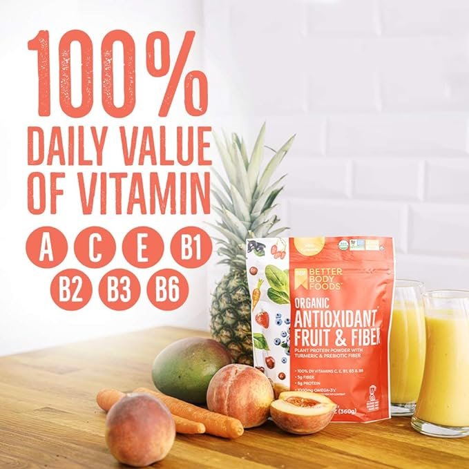 2 BetterBody Foods Organic Antioxidant Fruit and Fiber Superfood Blend, 12.7 Ounce, Powder