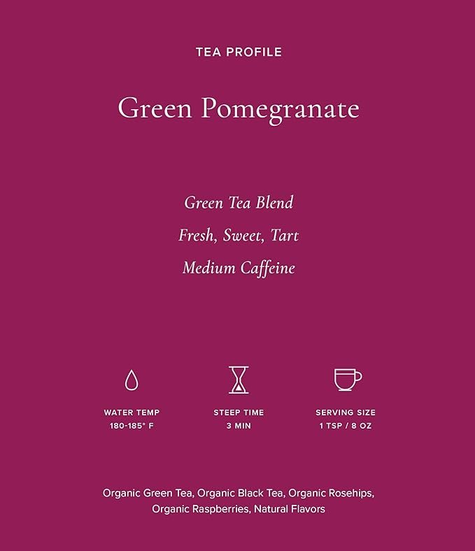 3 Art of Tea | Pomegranate Green Tea | 12 Count Sampler Box