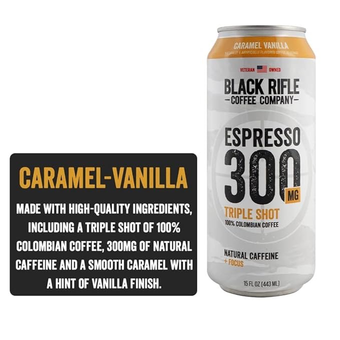 1 Caramel Vanilla RTD by Black Rifle Coffee (12-Pack, 15 Fl Oz)