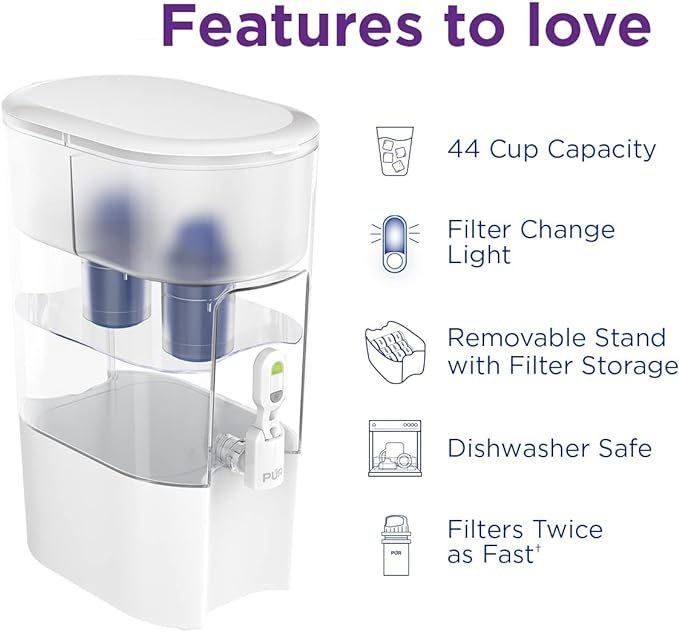 1 White PUR 44-Cup Water Purifier