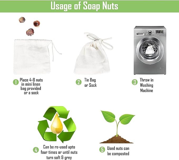 2 Cure Wid Pure Organic Soap Nuts Deseeded 1lb/450g With 2 Wash Bag Approx 180 Loads,Eco-friendly Soap Nuts Laundry Detergent,Chemical & Fragrance-free Organic Soap Berries Non-toxic Laundry Detergent