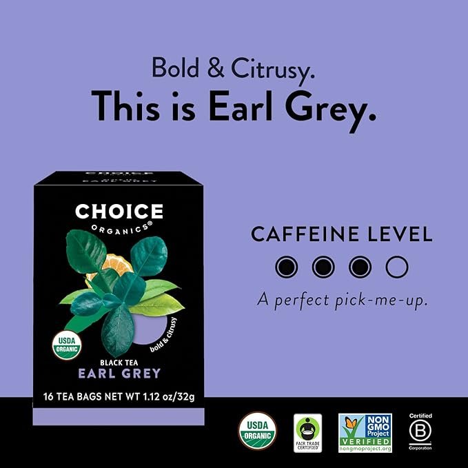 1 Choice Organics - Favorites Variety Pack Sampler (6 Pack) - Includes Earl Grey, Jasmine Green, Oolong, Rooibos, Cocoa Mint Puerh, and Grapefruit Honeybush Organic Teas - 96 Tea Bags