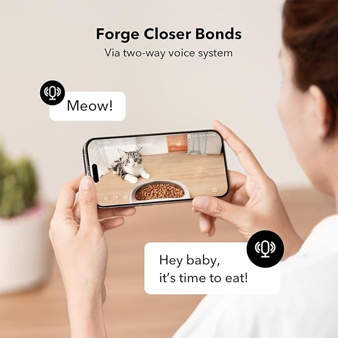 3 PETLIBRO Automatic Cat Feeder with Camera, 1080P HD Video with Night Vision, 5G WiFi Pet Feeder with 2-Way Audio, Low Food & Blockage Sensor, Motion & Sound Alerts for Cat & Dog Single Tray