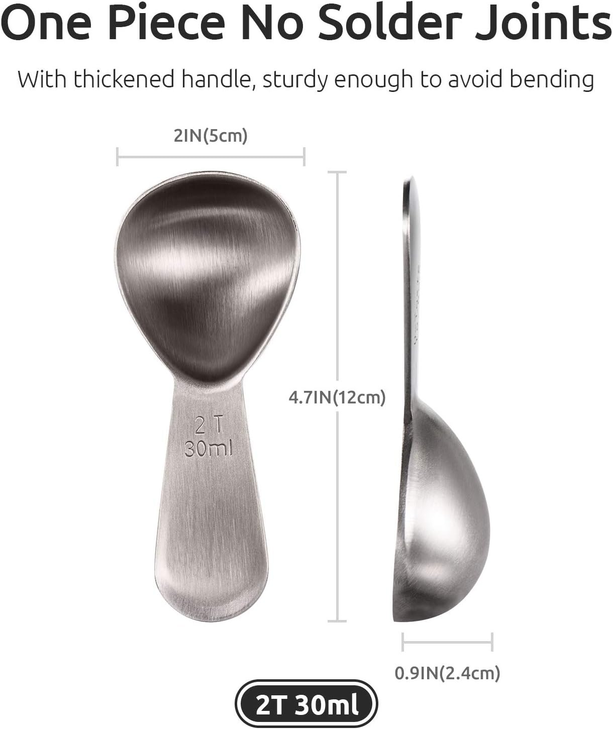 2 U-Taste Coffee Scoop: Durable 18/8 Stainless Steel Measuring Spoon for Coffee 2 Tablespoon
