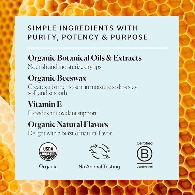 2 Sky Organics Organic Lip Balm with Beeswax and a Rich Nourishing Blend of Plant Oils, Moisturizing Lips Balms to Lock In Moisture and Keep Lips Feeling Soft and Smooth, Four Assorted Flavors, 4pk.