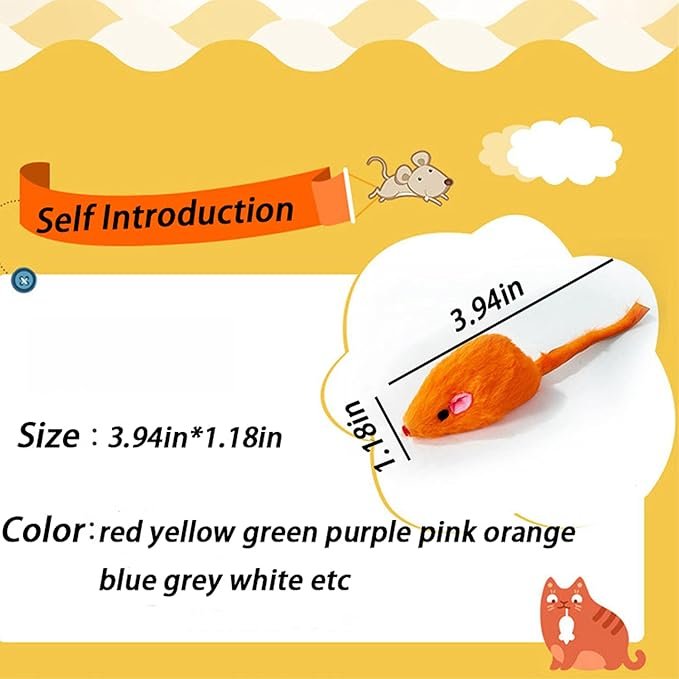 1 Furry Cat Toys Mice Rattle Interactive Mouse Toy for Indoor Cats Catnip Ball Pet Play Fur Ball Rabbit Assorted Color