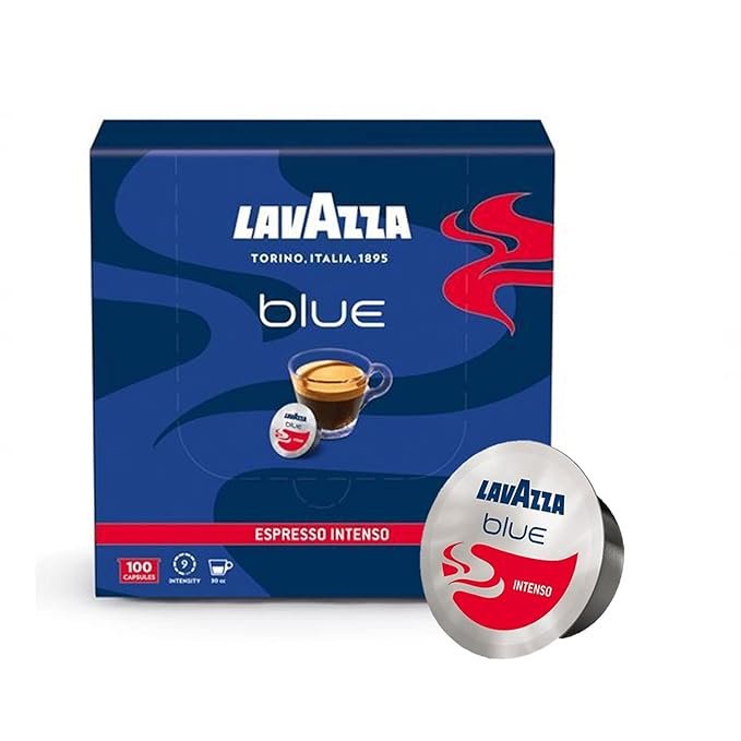 1 Italian Roasted Lavazza BLUE Capsules, Intense Espresso Blend, Medium Roast, 28.2-Ounce Boxes (Pack of 100) - Rich Taste