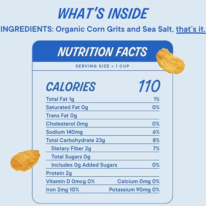 1 The Real Cereal Company, Organic Corn Flakes Cereal 3-Pack, Zero Sugar, Gluten-free, Non-GMO, Made in California
