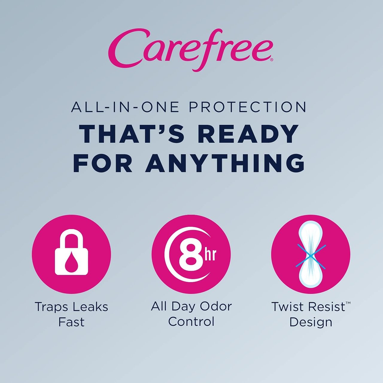 1 Carefree Acti-Fresh Panty Liners, Soft and Flexible Feminine Care Protection, Regular, 120 Count
