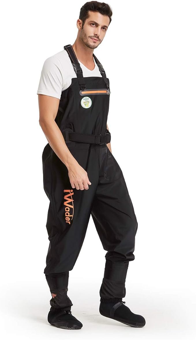 1 IWADER S1 Men's Fishing and Hunting Chest Waders, Premium Outdoor Gear with Neoprene Stockingfoot