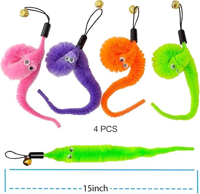 4 Cat Toys Interactive for Indoor Cats,2PCS Retractable Cat Wand Toys,9PCS Teaser Toys&1PCS Hanging Door Lure Cat Toy,Interactive Feather Toy for Teaser Play and Chase Exercise with Kitten