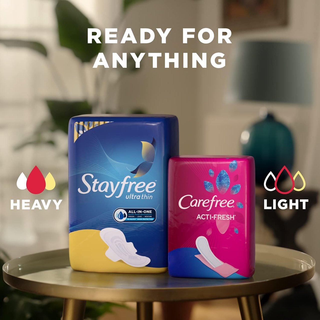 5 Carefree Acti-Fresh Panty Liners, Soft and Flexible Feminine Care Protection, Regular, 120 Count