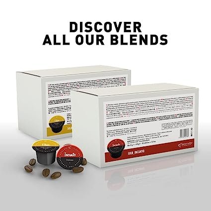 7 50-pack of Delicitaly Italian Coffee capsules for Lavazza BLUE and Lavazza EXPERT, containing Single Espresso pods (50 pods of Incanto espresso)