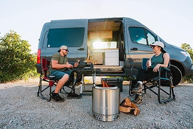 4 Solo Stove Ranger 2.0, Smokeless Fire Pit | Wood Burning Fireplaces with Removable Ash Pan, Portable Outdoor Firepit - Ideal for Camping, Stainless Steel, H: 12.5 in x Dia: 12.5 in, 15 lbs