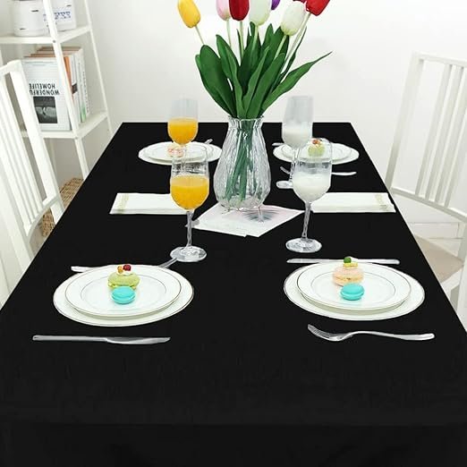 1 BalsaCircle TRLYC Polyester Tablecloth - 72X72 Black Square Tablecloth Overlay 100% Polyester Wedding Table Linen