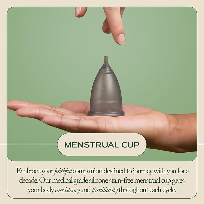 4 Hempress Charcoal Period Cup, Medical Grade Silicone, Feminine Care Reusable Menstrual Cups for Women, Soft, Comfortable, Flexible, Leakproof, Bleach & Toxin Free, Stain Resistant, Up to 12 Hour Wear