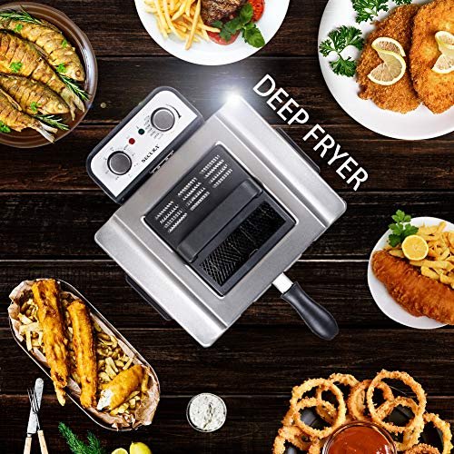 3 Secura Electric Deep Fryer 1800W-Watt Large 4.0L/4.2Qt Professional Grade Stainless Steel with Triple Basket and Timer