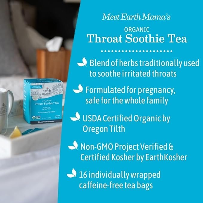 2 Throat Soothie Tea with Elderflower for Immune Support | Formulated with No Licorice | Safe for Kids & During Pregnancy, 16-Count