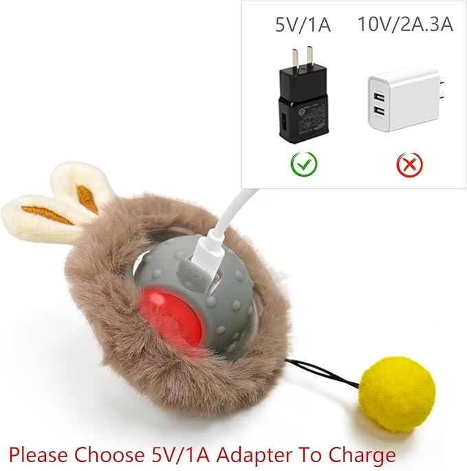 2 Interactive Cat Toys Ball with Super Driver, Motion Activate Electric Cat Toy Recommend on Wool Carpet (Robot)