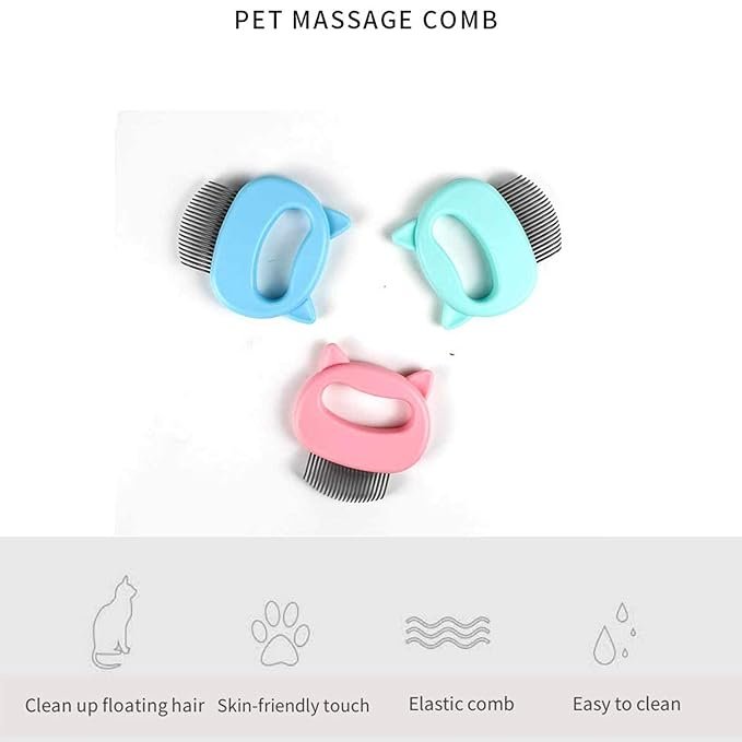 3 3 Pack Pet Massaging Shell Comb Dogs Cats Grooming Shedding Cleaning Brush Hair Removal Shedding Cleaning Comb for Removing Matted Fur Knots Tangles