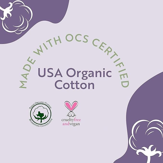 3 Organic Cotton Cover Pads, Cruelty-Free, Menstrual Overnight Sanitary Pads for Women, Unscented, Breathable, Vegan, Organic Pads, Natural Sanitary Napkins with Wings