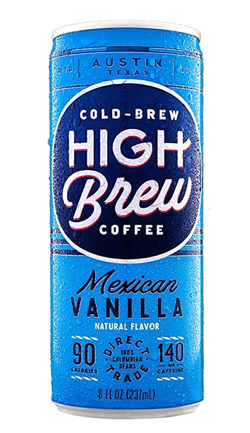 2 High Brew Coffee, Cold Brew, Mexican Vanilla, 8 Fl Oz (Pack of 12)