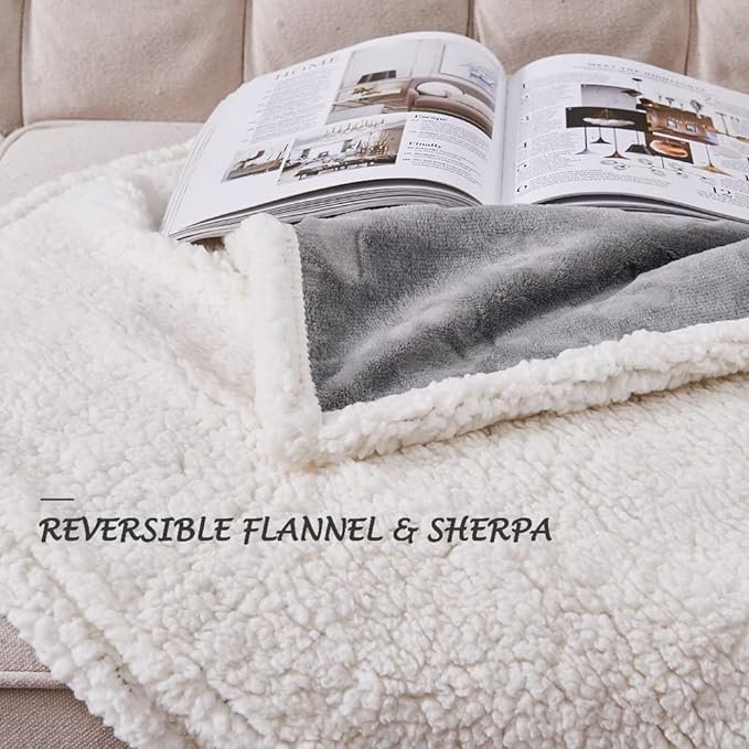 2 Qeils Pet Blankets for Cats - Waterproof Cat Blanket Washable - Sherpa Fleece Puppy Blanket, Soft Plush Reversible Throw Protector for Bed Couch Car Sofa, 25"X30", Grey