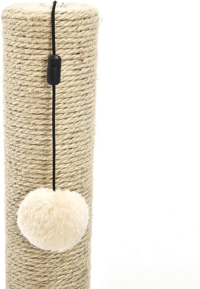 5 Amazon Basics Cat Scratching Post with Brush, 12.2 x 12.2 x 16.54 inch for Kitten, Beige