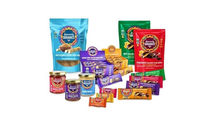 6 Heavenly Organics Double Dark Chocolate Honey Patties, 3 Bags- 12 single /bag -4.66oz (132g) Made with 100% Organic Cocoa and 100% Organic Raw White Honey; Non-GMO, Fair Trade, Kosher, Dairy & Gluten Free, No Sugar Added, Sweeten with Honey , Chemical , antibiotic and glyphosate free