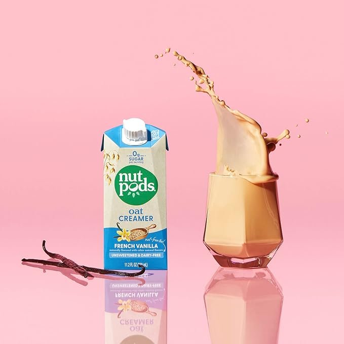 4 French Vanilla Oat Milk Creamer - Unsweetened Oat Beverage - Nut-Free Plant-Based Creamer - Keto-Friendly, Gluten-Free, Non-GMO, Vegan-Friendly, Sugar-Free, Kosher-Certified (3-Pack)