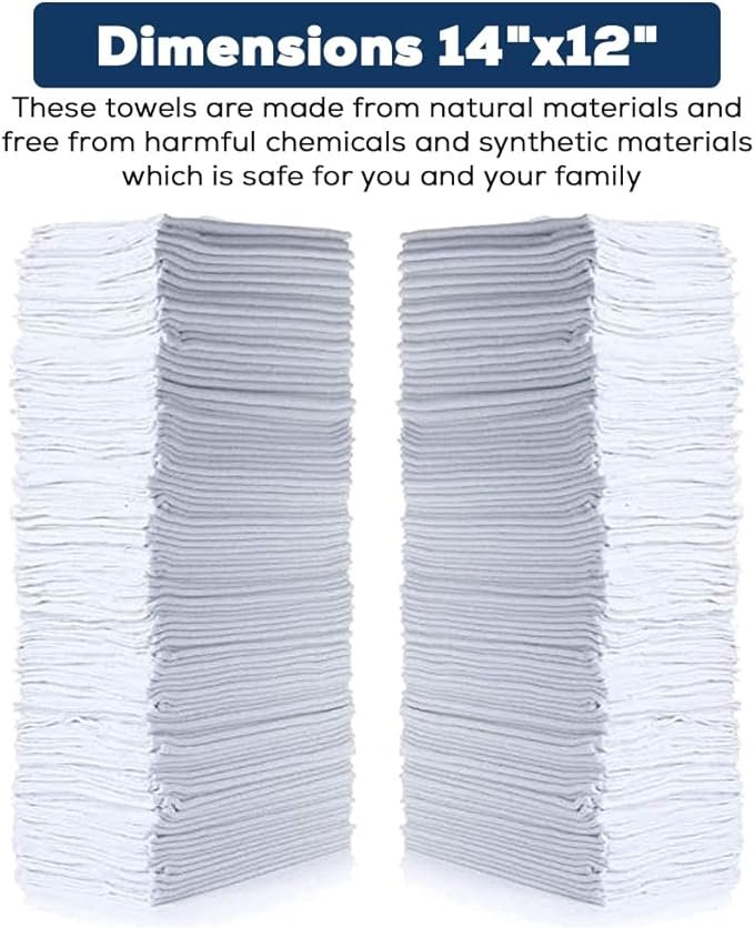 5 Revised product name: 79142 Shop Towels 14x12, Pack of 150, Cotton, White