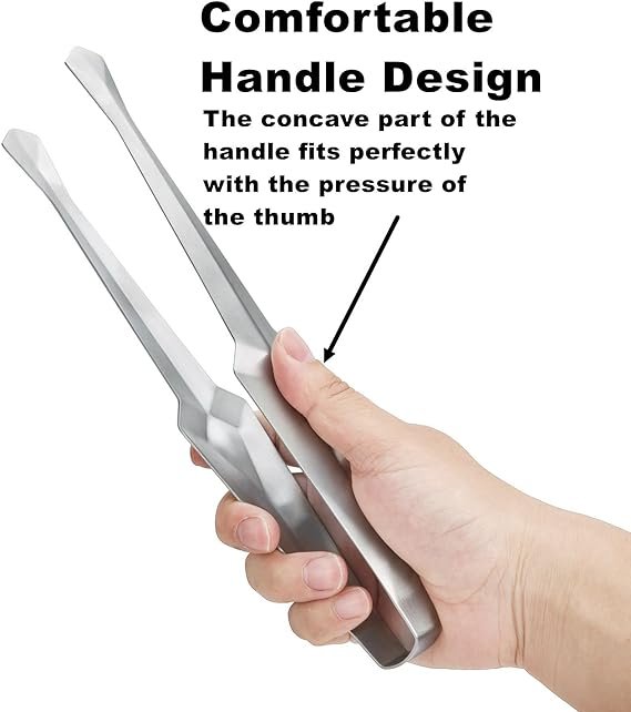 1 304 Stainless Steel Tongs - 10 Cooking Utensil, Multipurpose Kitchen Tong, Versatile for Barbecuing and Pans