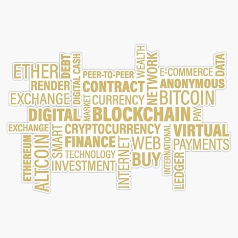 1 Bitcoin BTC Crypto Currency Words Blockchain Hodl Altcoin Gift Sticker Vinyl Bumper Sticker Decal Waterproof 5"