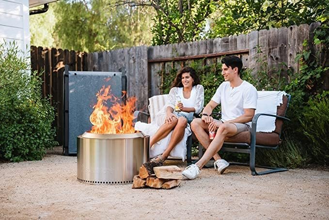 3 Solo Stove Yukon 2.0, Smokeless Fire Pit | Portable Wood Burning Fireplace with Removable Ash Pan, Large Outdoor Firepit - Stainless Steel, H: 17 in x Dia: 27 in, 38 lbs
