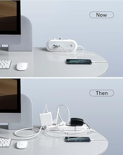 3 Anker Power Station for Desktop Devices with USB C, 623 Capsule Strip featuring a 45W USB C Charger, 3 Outlet Sockets, 15W 2 USB Ports, 6ft Long Power Cable, Fast Charging for Computers, Tablets, iPhone 13/12.