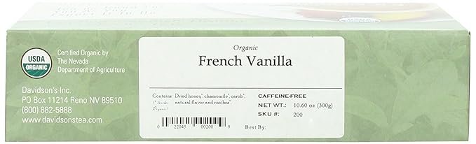 1 Davidson's Organics, French Vanilla, 100-count Unwrapped Tea Bags