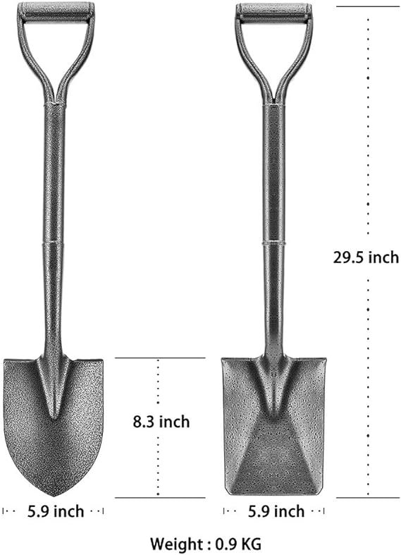 3 Z&G D-Force Digging Shovel - Compact Spade with Convenient Handle - Heavy-Duty Square Point Metal Shovel - Sturdy Straight 29.6inch Steel Spade