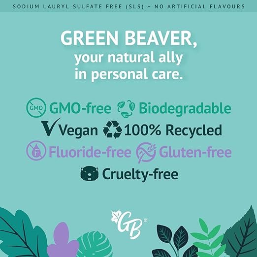 3 Green Beaver All Natural Organic Toothpaste, Vegan, Fluoride Free & Gluten Free Toothpaste, Spearmint Flavor, 75ml, 3 Pack