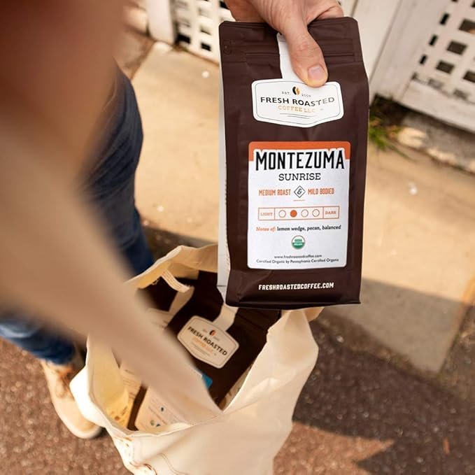 4 Fresh Roasted Coffee, Organic Montezuma Sunrise, 2 lb (32 oz), Medium Roast, Kosher, Whole Bean