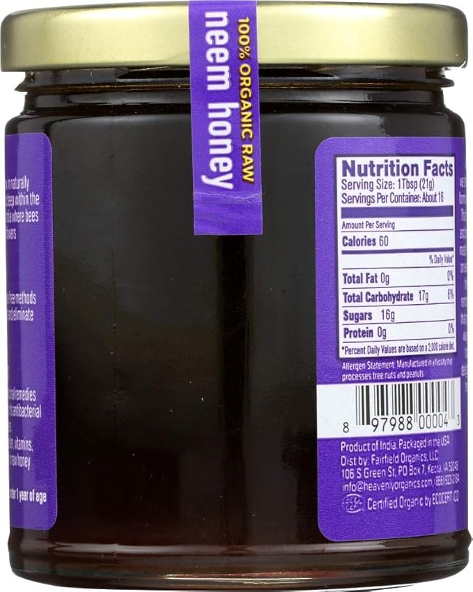 2 Heavenly Organics Organic Wild Forest Raw Neem Honey - 12 oz