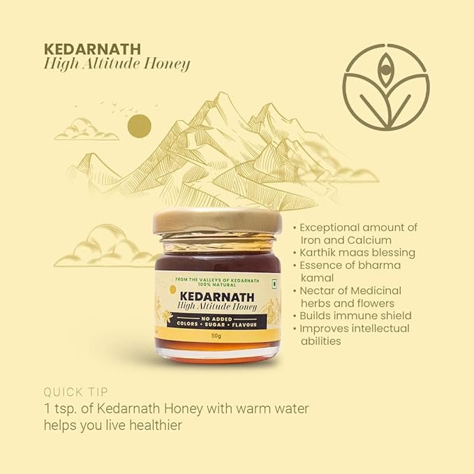 3 Shiva Organic Kedarnath Honey (1.76 Ounces (50g)- High Altitude Himalayan Pure Honey