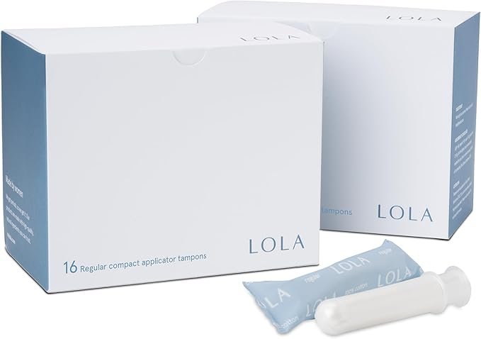 1 LOLA Organic Cotton Tampons Multipack, 64 Count - 32 Regular and 32 Super Non-Toxic Tampons, Period Feminine Hygiene Products, HSA FSA Approved Products Feminine Care