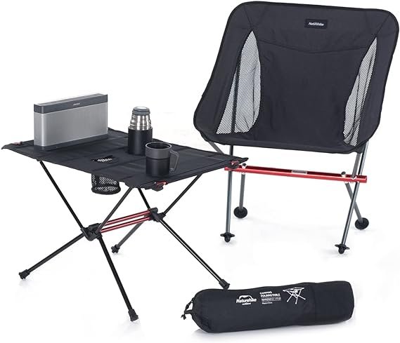 2 Outdoor Folding Table, Lightweight Aluminum Camping Table with Bag, Portable Foldable Mesh Table for Outdoor Activities