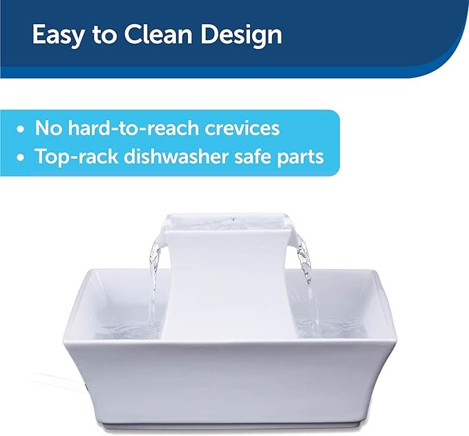 3 PetSafe Drinkwell Pagoda Pet Fountain - From in Knoxville, TN - Dog Water Bowl Dispenser - Multiple Angles to Drink From - Filters Included - Fountain Provides Water When Power’s Out - White