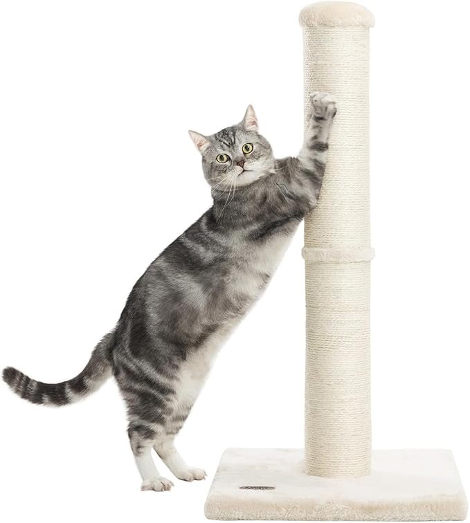 4 34inch Cat Scratching Post with Natural Sisal Rope 4.3Inch Large Diameter Scratcher Post Tree for Indoor Cats Beige