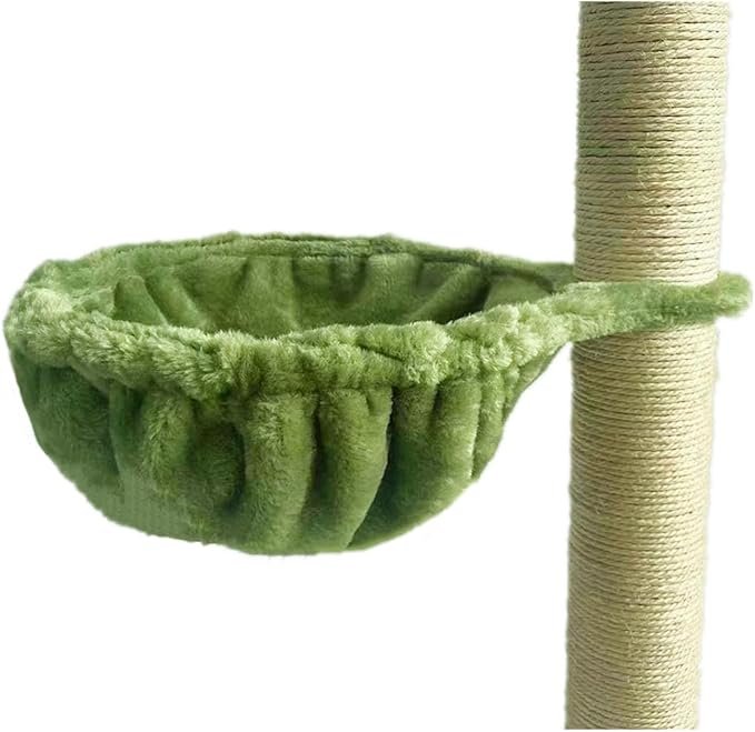 1 SHENGOCASE 14.6" Green Nest Basket Lounger Hammock Bed for Cat Tree Cat Tower Replacement, 5-Pack Hanging Toys, Cat Tree Accessories Hammock Attachment (Large 1pc, Green)