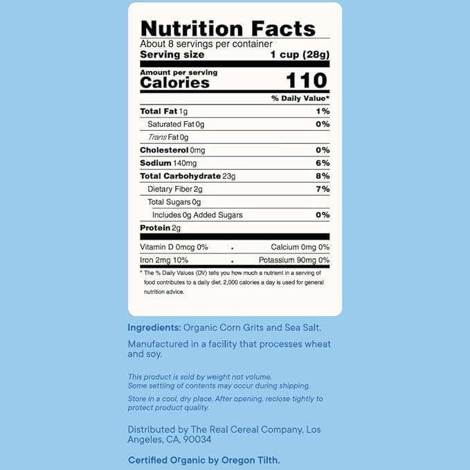 2 The Real Cereal Company, Organic Corn Flakes Cereal 3-Pack, Zero Sugar, Gluten-free, Non-GMO, Made in California