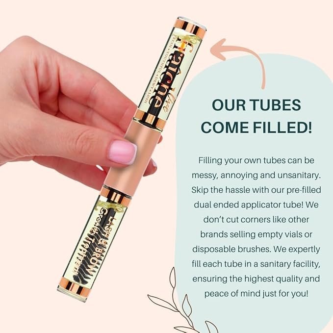 3 USDA Organic Castor Oil Lash Serum - Premium All Natural Cold Pressed Castor Oil Eyelash Growth Serum with Mascara Tube - Eyelash Treatment and Conditioner - For Thicker and Fuller Lashes