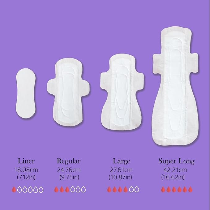 5 Super Long Overnight Pads Sanitary Pads, 100% Organic Cotton from Texas, Heavy Absorbency, Powerful Leak Protection, Unscented, Extra Long Length Pads for Women (10 Count)